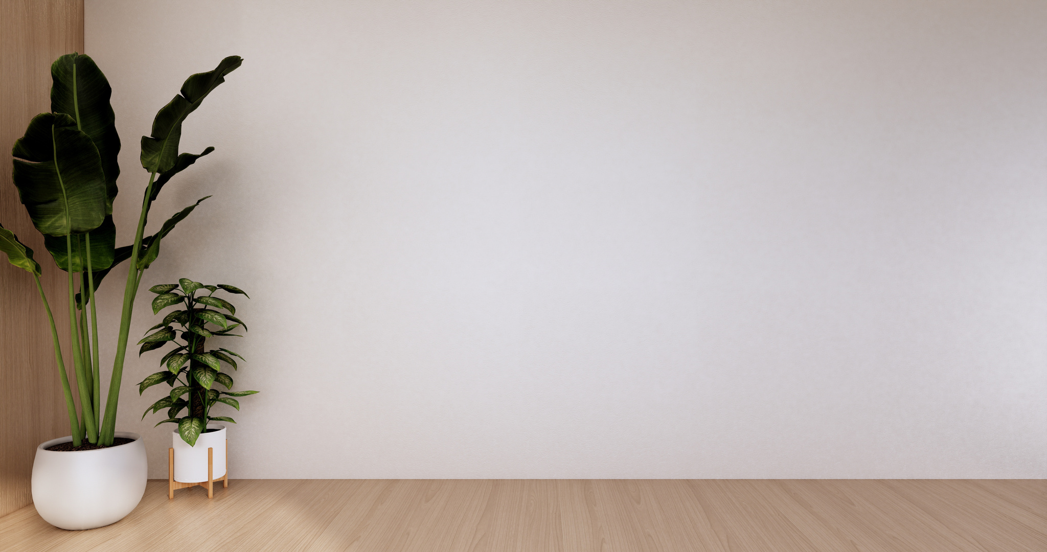 Empty Room, White Room, Clean Modern Room ,Japanese Style.3D Ren